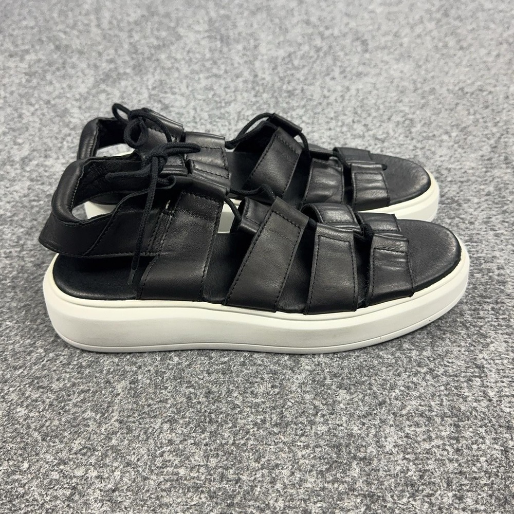 Diesel Gladiator Sandals Shoes Womens Size 8.5 Black Leather Lace Up Platform